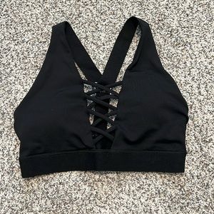 Black Cross Up Sports Bra
